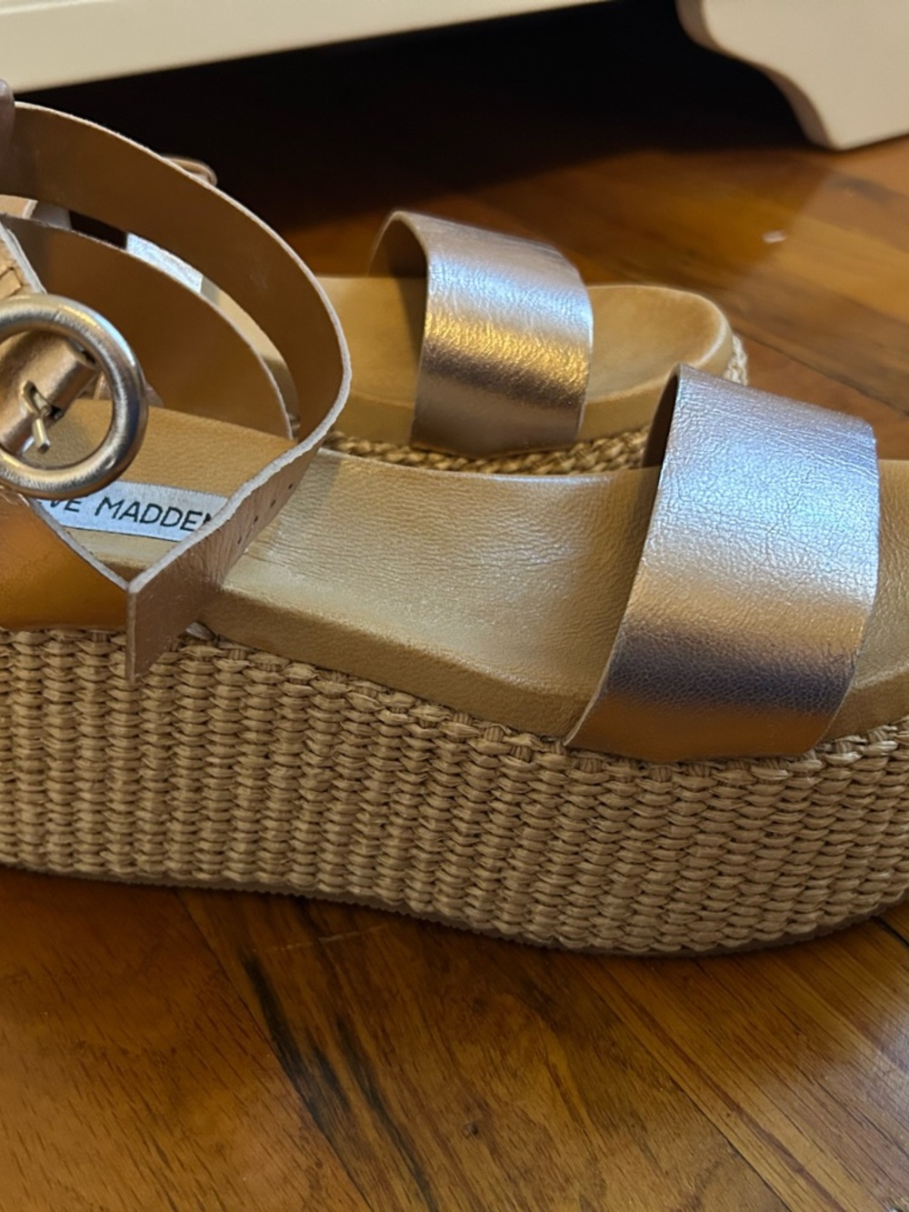 Steve Madden Metallic Rose Platform Espadrille Sandals